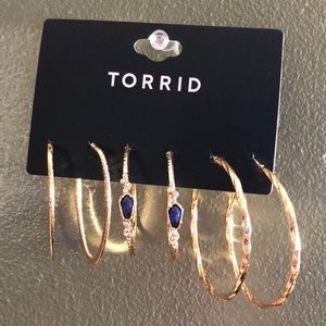Torrid 3 pack of gold hoop earrings